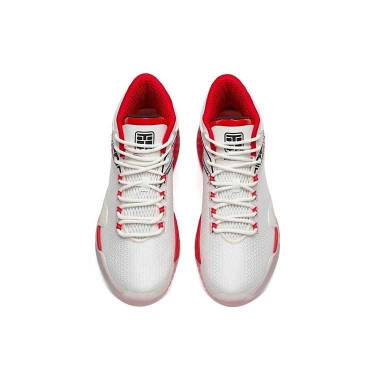 Anta Basketball Series Fabric Shock Absorption Non-Slip Wear-Resistant High-Top Retro Basketball Shoes Men sneaker White Black Red 112141614-5