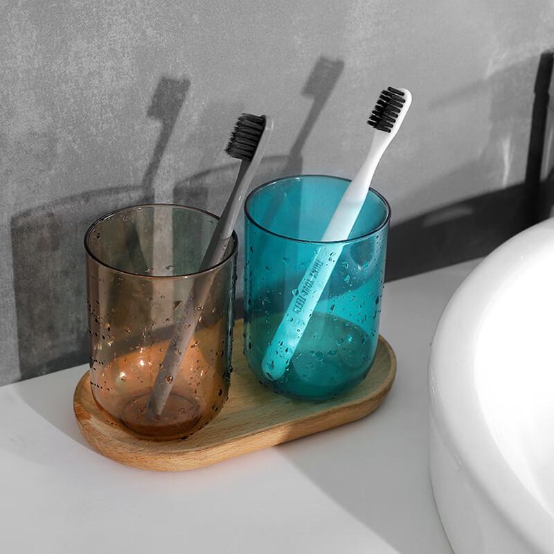 Shangqi Transparent Blue Plastic Mouthwash Cups (4-Pack)