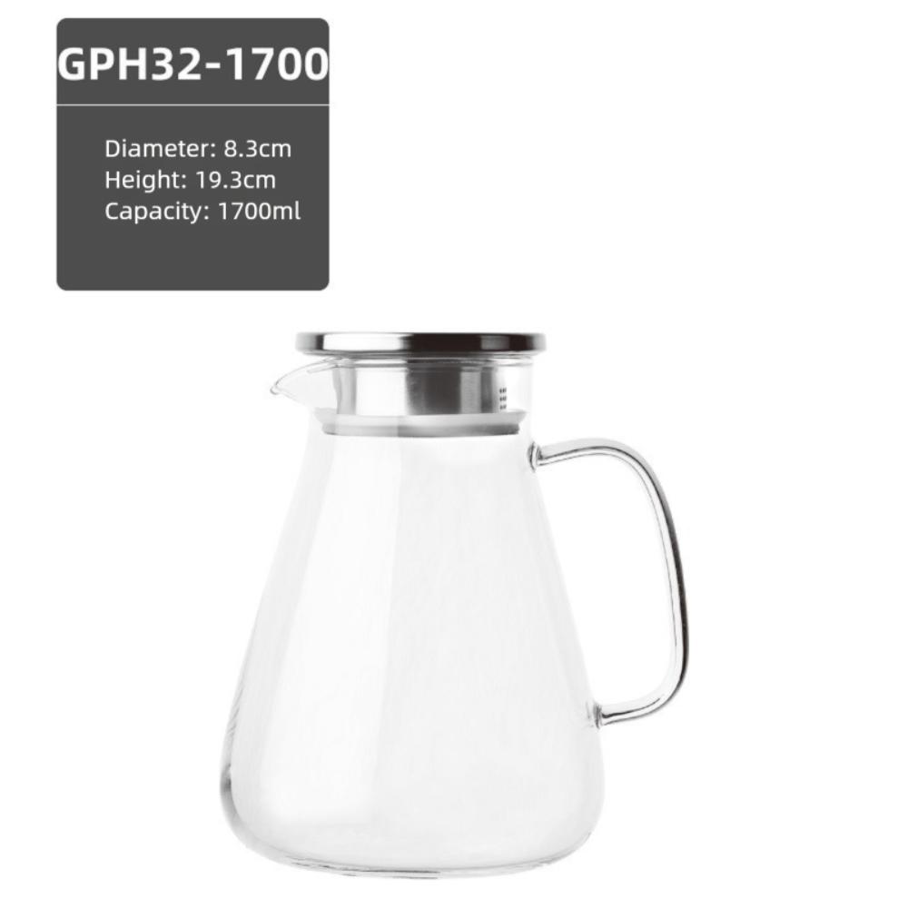 2600ml Glass Water Pitcher High Borosilicate Large Capacity Glass Cold Water Kettle Heat Resisttant with Lid Glass Tea Pot