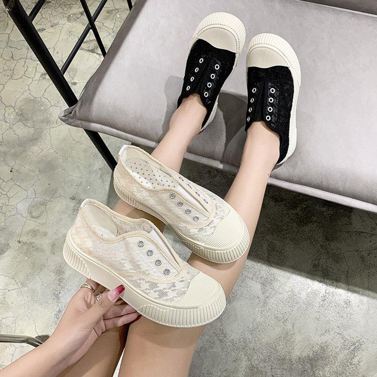 Wholesale Women's Shoes Spring and Autumn New Rubber Mesh Breathable Slip-on Sports Casual Shoes Mixed Batch