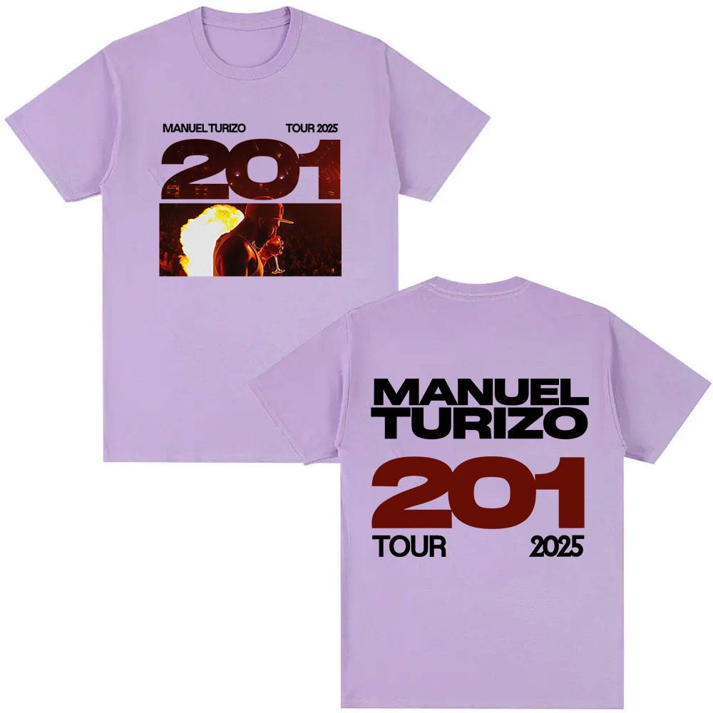 Rapper Manuel Turizo 201 Album Graphic Merch T Shirts Men Women Clothing Casual Oversized Tshirt Hip Hop Rock Short Sleeve Tees