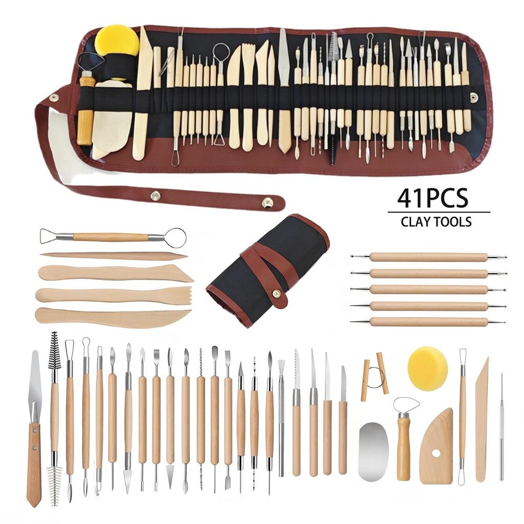 61/43/24-piece Clay Pottery and Sculpture Carving Tool Set for Soft Polymer Modeling