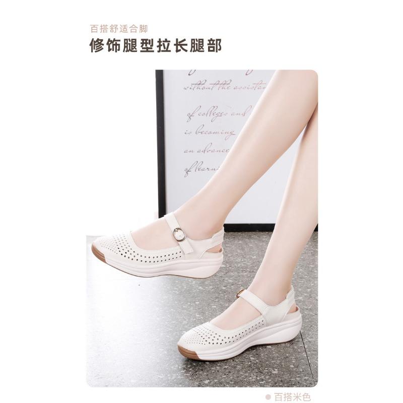 Muffin Rutschfeste Dicke Sohle Sandalen Damen Neu Lässig Atmungsaktiv Schweißschuhe Große Größe