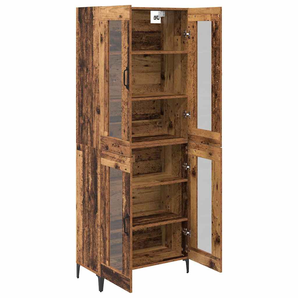 Wall Mounted Highboard Reclaimed Wood Look 27.4 x 13.4 x 70.9 in (L x W x H) Engineered Wood