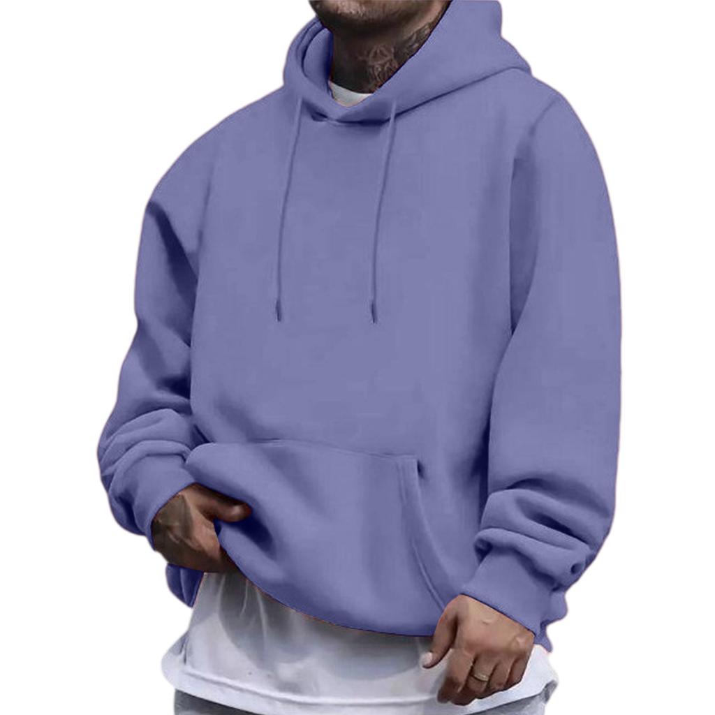 Men's  Japanese Hoodie  American Style  Solid Color  Long Sleeves  Hooded Hood  Hoodie  Hoodie