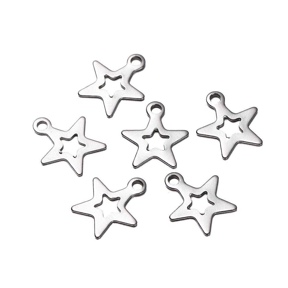 30Pcs Mirror Polished Stainless Steel Charms Geometry Cross Shape Blank Pendants for DIY Bracelet Jewelry Making Accessories