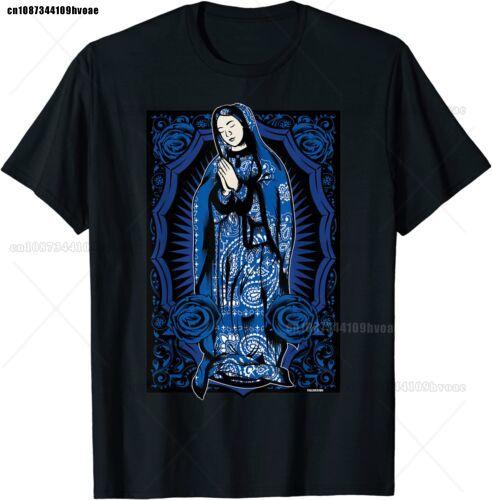 

NEW LIMITED Virgin Mary Mexican Blanket Art Blue Bandana Print Chicano TShirt S