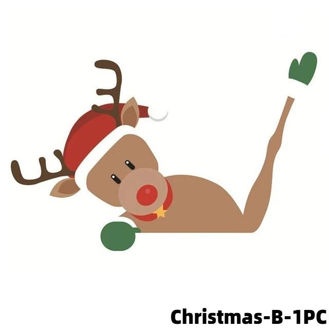 Elk Car Wiper Sticker Creative Father Christmas Wiper Stickers Father Christmas, Moose Car Rear Window Sticker