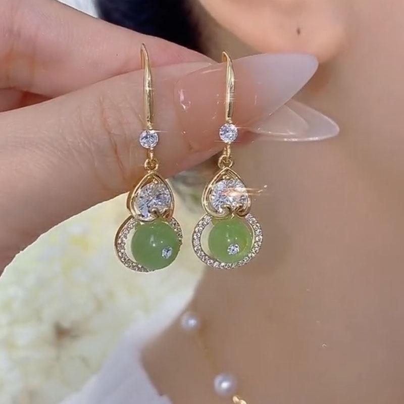 2024 Stylish Chinese Gourd Earrings: Elegant, Unique, Luxury Ear Hooks