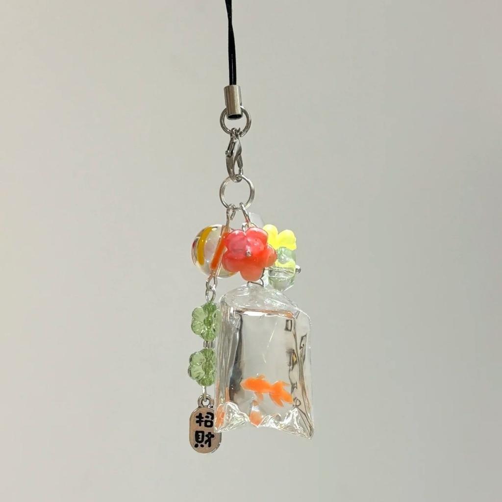 NEUE Fisch Niedliche Handyanhänger Anhänger Bunte Glückliche Hüllen Für iPhone 15 CCD Kamera Schultasche Ins Korea Blume Perle DIY