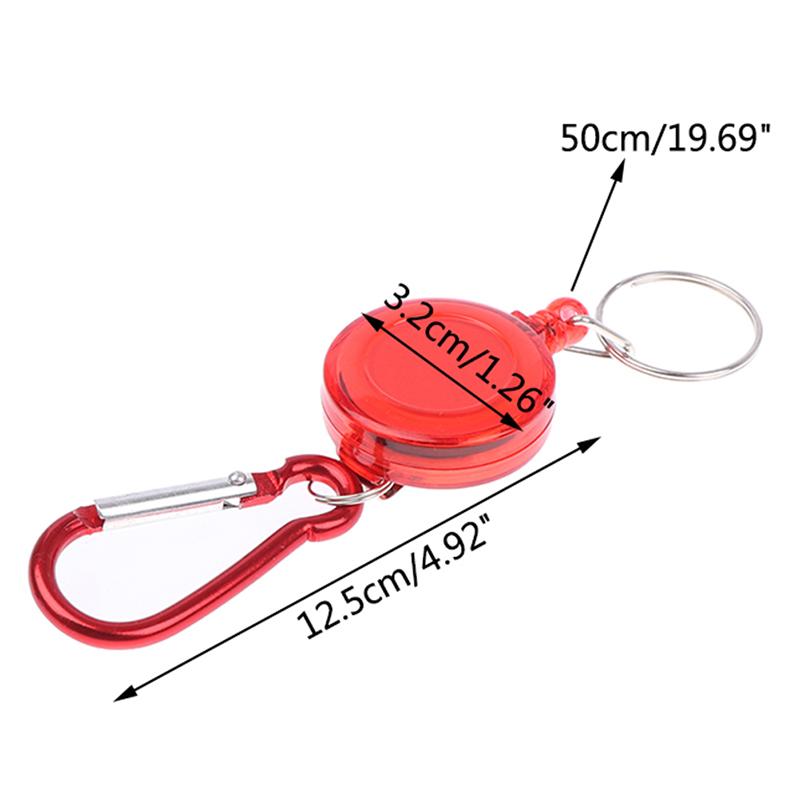 1шт выдвижной брелок для ключей карабин ски-пасс владелец телескопический брелок чёрный — фото 8