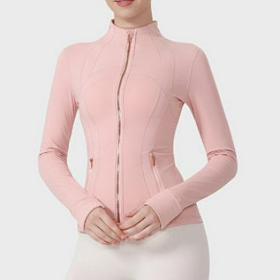 Available: Original Gold Quick-Dry Slimming Fitness Jacket with Stand-Up Collar and Long Sleeves for Running & Yoga.