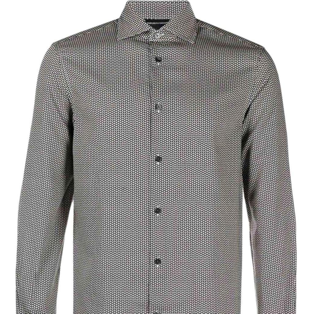 Emporio Armani Jacquard Single-Breasted Long Sleeve Shirt Men shirts 6R1C86-1NMVZ-F084