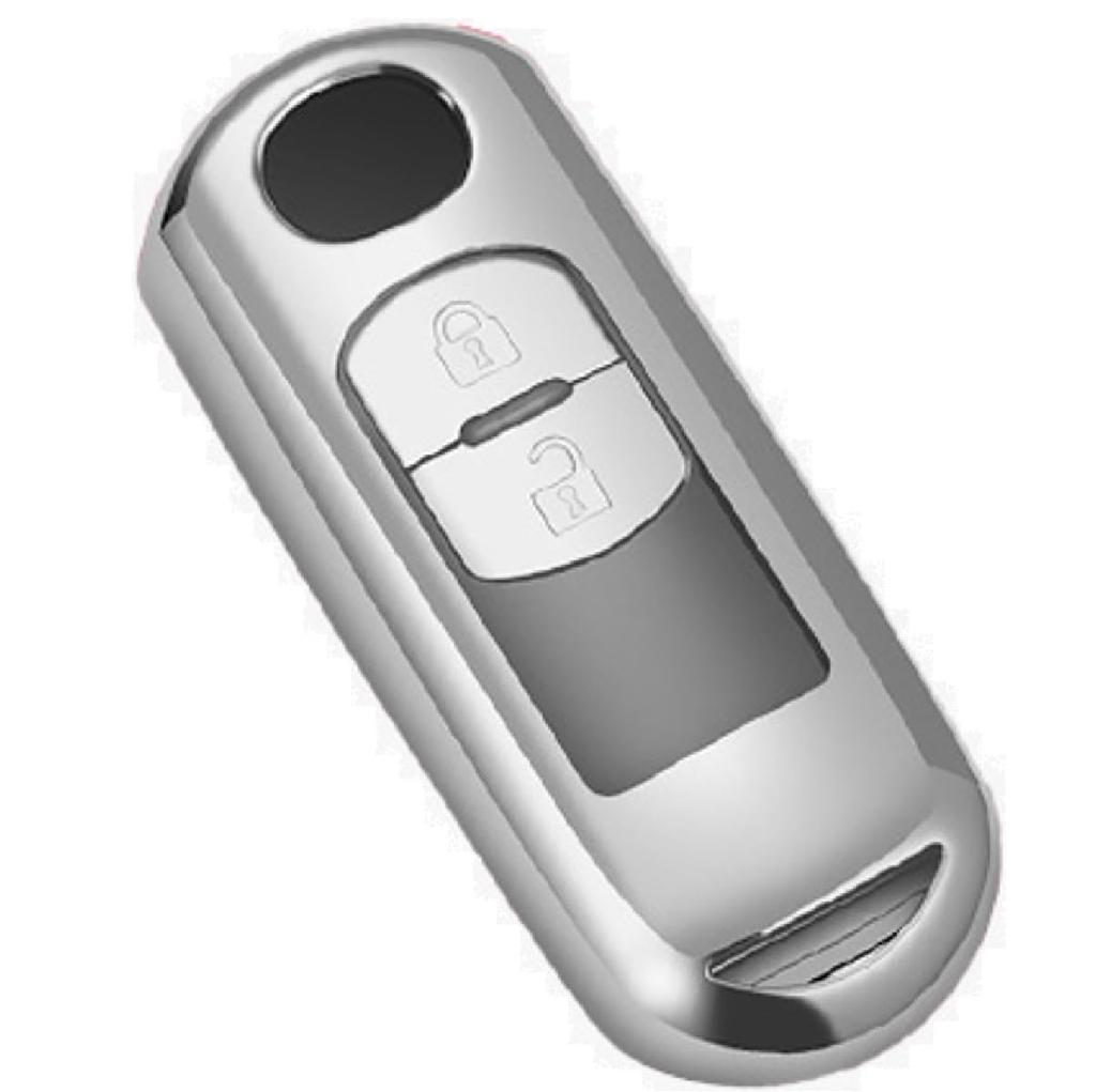[VERISSY] Smart Key Case, Mazda MAZDA Smart Key Cover CX-5 CX-3 CX-8 Demio Axela Atenza Roadster, Silver