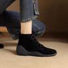 Short Boots Women's Thick Heel Autumn and Winter New Pointed High Heel Ankle Boots Black Fleece Frosted Fleece Medium Heel Bare Boots
