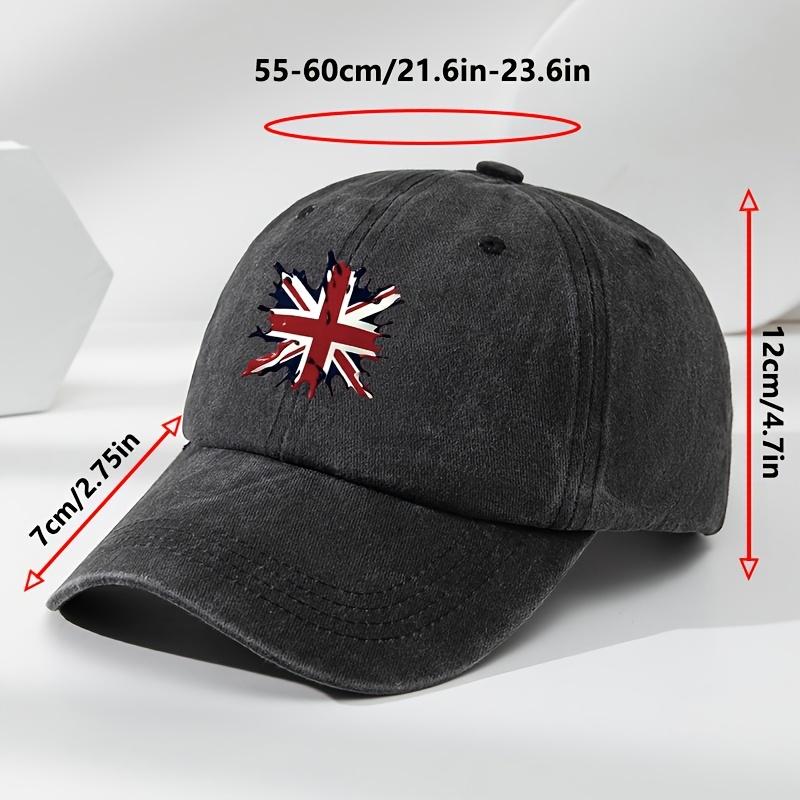 Distressed Union Jack Splash Print Baseball Cap Unisex Polyester Outdoor Casual Adjustable Headwear