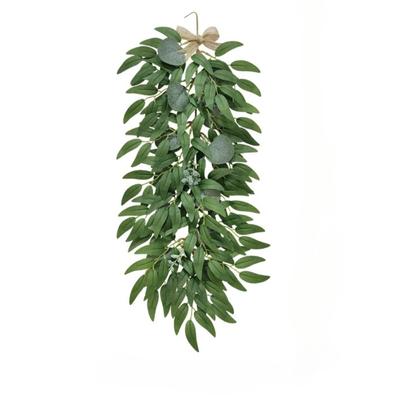 2 Pcs Simulated Willow Rattan Artificial Encryption Green Plant Wall Hanging for Home Balcony Wall Living Room Decoration