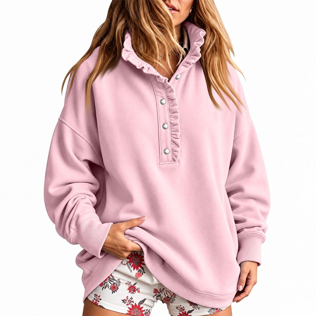 Women's Fashion Casual Retro Color Long Sleeve Pullover Top for Everyday Wear