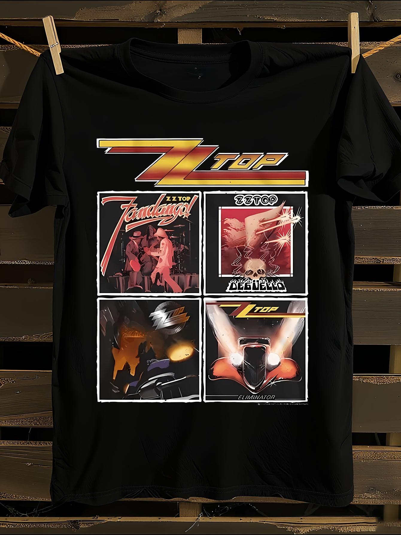 ZZ Top Logo and Album Titles T-shirt S