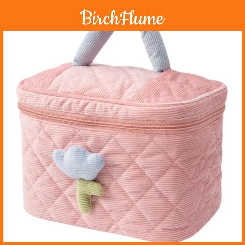 Style Plush Velvet Makeup Bag With Large Capacity For Travel And Home Organization