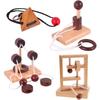 Wooden Rope and Ring Puzzle String Solution Central Brain Teaser For Kids Adults Problem Solving Educational Toys Fun Challenge