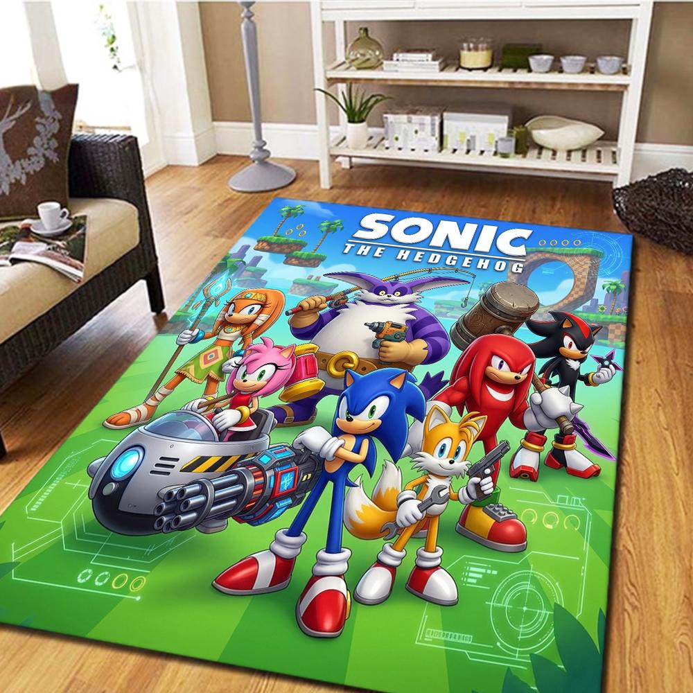 Sonic the Hedgehog Bedroom Carpet & Living Room Mat, Home Decor Cool Movie Play Floor Mat -HE53