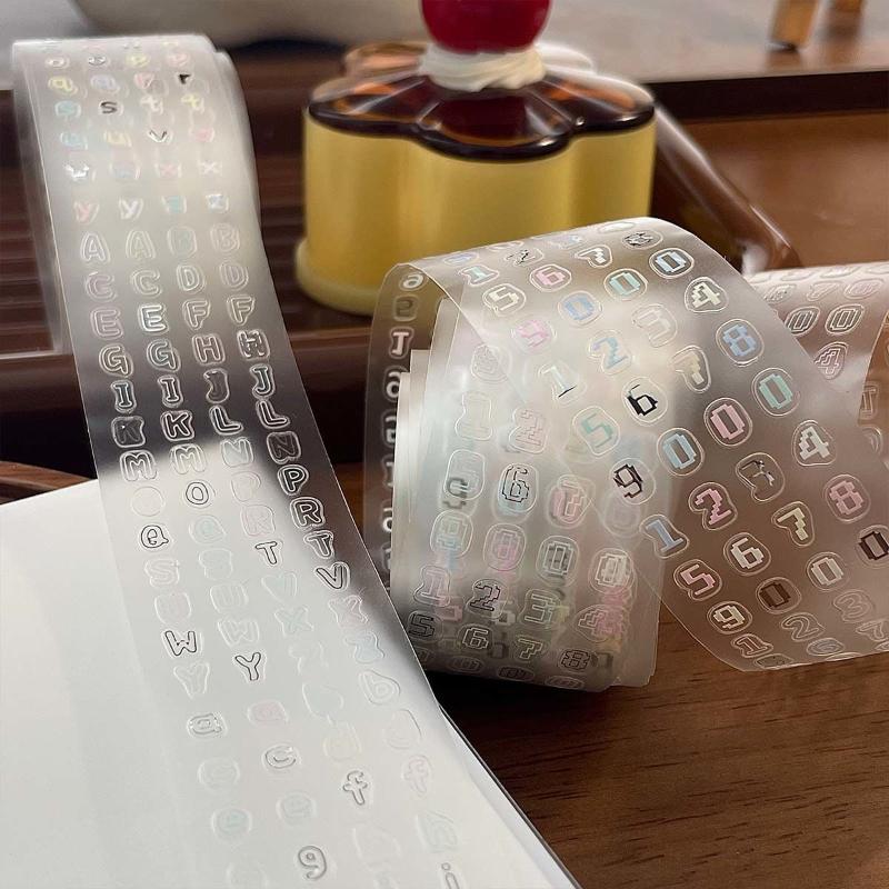 Alphabet Star Clover Fish Cake Tape PET Sticker INS Style DIY Decorative Tape Planner Diary Ledger Decoration Supplies Scrapbook