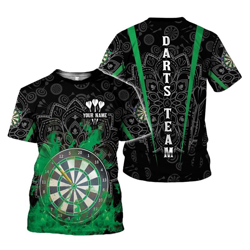 Camiseta Hombre Dardo Impresión 3D Personalizada con Nombre para Aficionados a los Dardos Camisetas Gráficas Tops de Verano Manga Corta Oversize Ropa