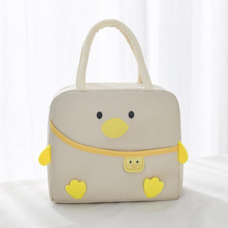 Cute Yellow Duck Thermal Lunch Box Bag For Kids And Students Modern Minimalist Style Aluminum Foil Insulated Lunch Bag Wholesale