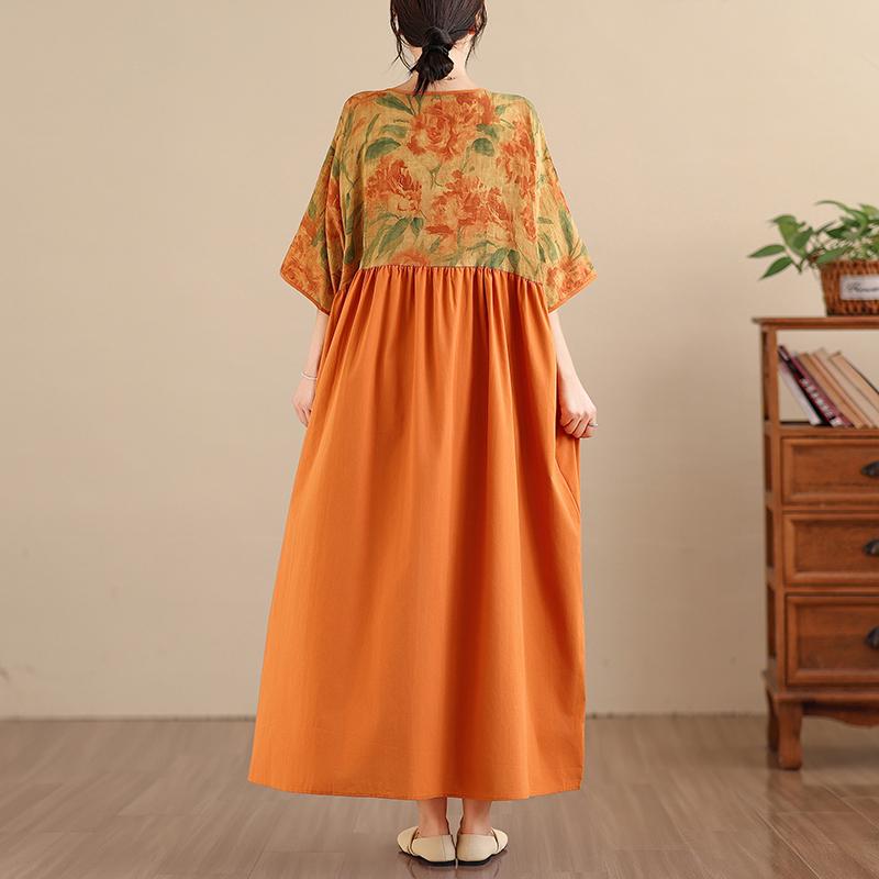 DIMANAF New 2026 Women Plus Size Summer Beach Lady Long Dress Loose Oversize Maxi Floral Print Fashion Holiday