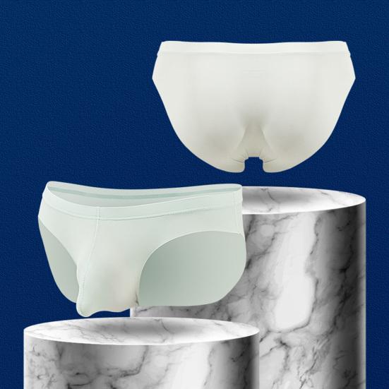 Pánské slipy se středně vysokým pasem, vysokou elasticitou, U-konvexní, měkké spodní prádlo, jednobarevné, ledové hedvábí