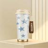 532ml Coffee Mug Glitter Star Motif Commuter Coffee Cup Car Handy Cup Flip Sip Coffee Mug Stainless Steel Coffee Thermos