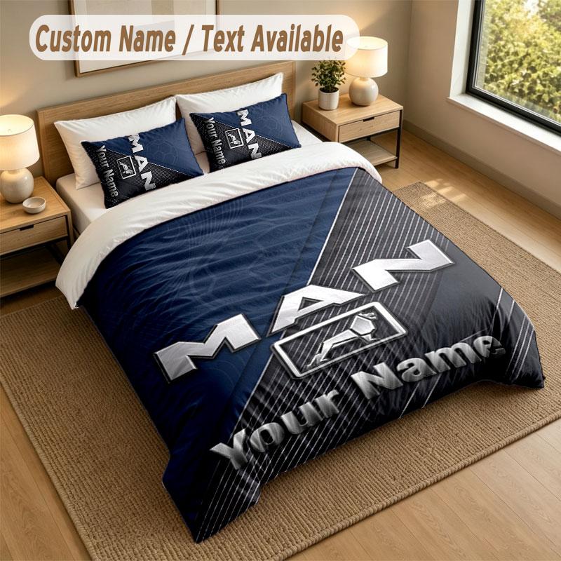 Set Biancheria da Letto 1 Copripiumino 2 Federe Stampa Camion MAN Morbido Tessuto per Letto Decorazione Camera da Letto