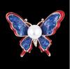 High-Grade Gold-Plated Red-Blue Drip Oil 3D Butterfly Lapel Pin Accessory.