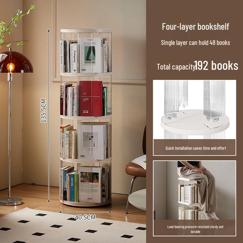 360° Rotating Children's Bookshelf - Large Capacity Multi-Layer Floor-Standing Storage for Living Room
