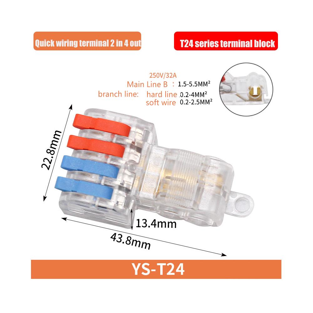 Mini Quick Terminal Block Fast T type Wire Connector Electric Splice Crimp Non Destructive Without Breaking Cable Insulated Line