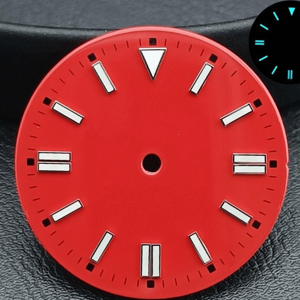 28.5MM Dial Size Green Luminous Dial Colorful Watch Movement Dial for NH35 8215 2836 Watch