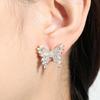 ZAKOL Trendy Butterfly Zirconia Stud Earrings For Women Girls Metal Crystal Ears Accessories Party Birthday Daily Zircon