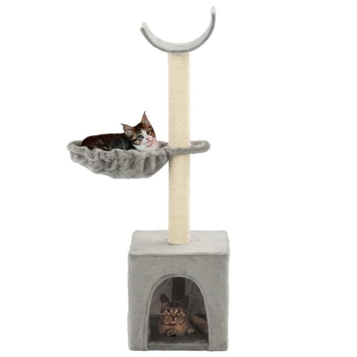 VidaXL Arbre à chat avec griffoirs en sisal 105 cm Gris