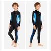 Kinder Ganzkörper-Neoprenanzug Schnorcheln Tauchen Surfen Warm Thermisch Langarm Hose UV-Schutz Schwarz Hellblau