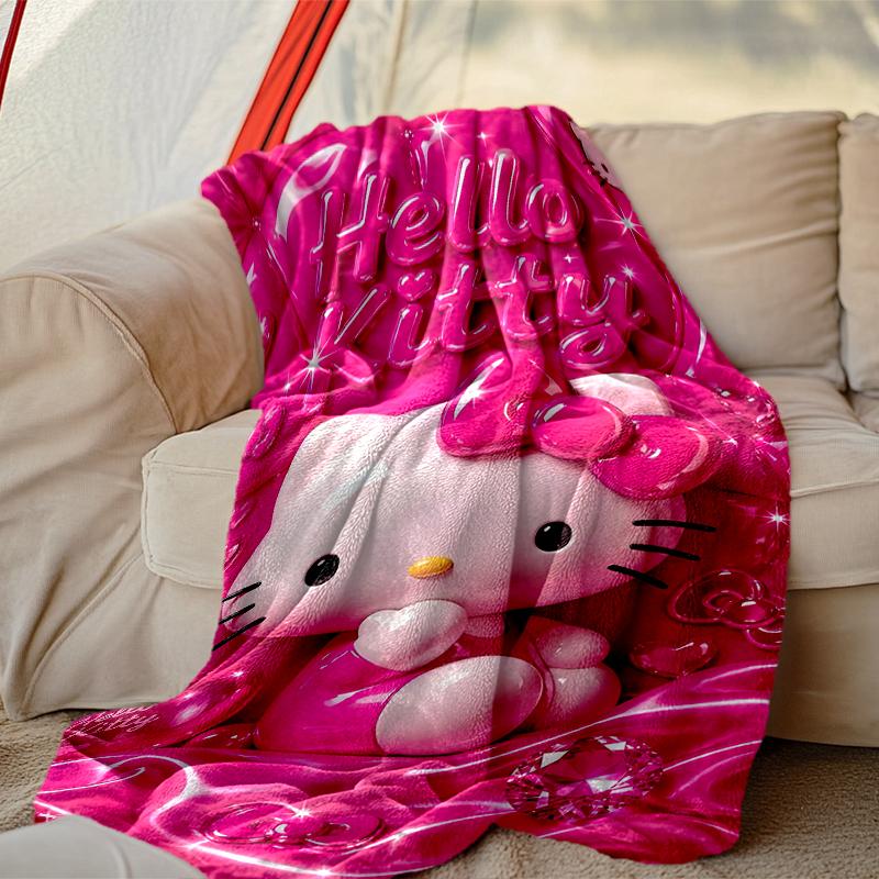 1pc Snug Hello Kitty Blanket, Lightweight & Durable Print Blanket, Perfect for Home, Couch, Bed, Picnic, Travel, Office