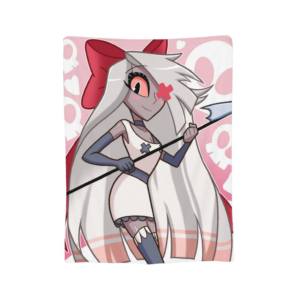 Cartoon Hazbins Hotels Blanket Velvet Print   Multifunction Lightweight Thin Throw Blanket for Sofa Car Bedspread