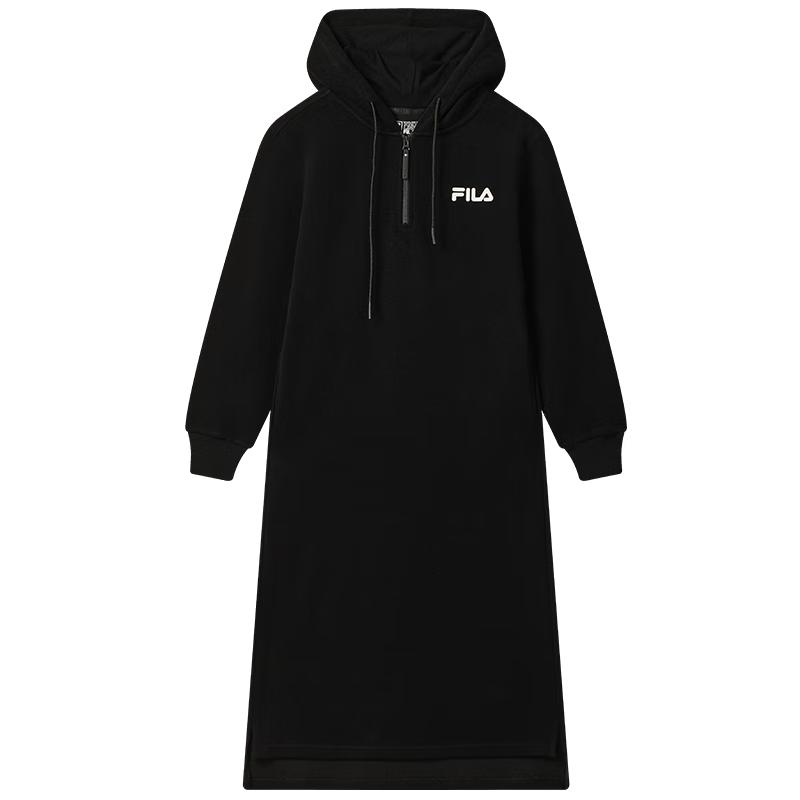 FILA Women's Long Hooded Sweatshirt Dress