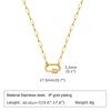 Gold Women's Zircon Geometric Necklace - Stainless Steel & Copper Square Chain Fashion Accessory