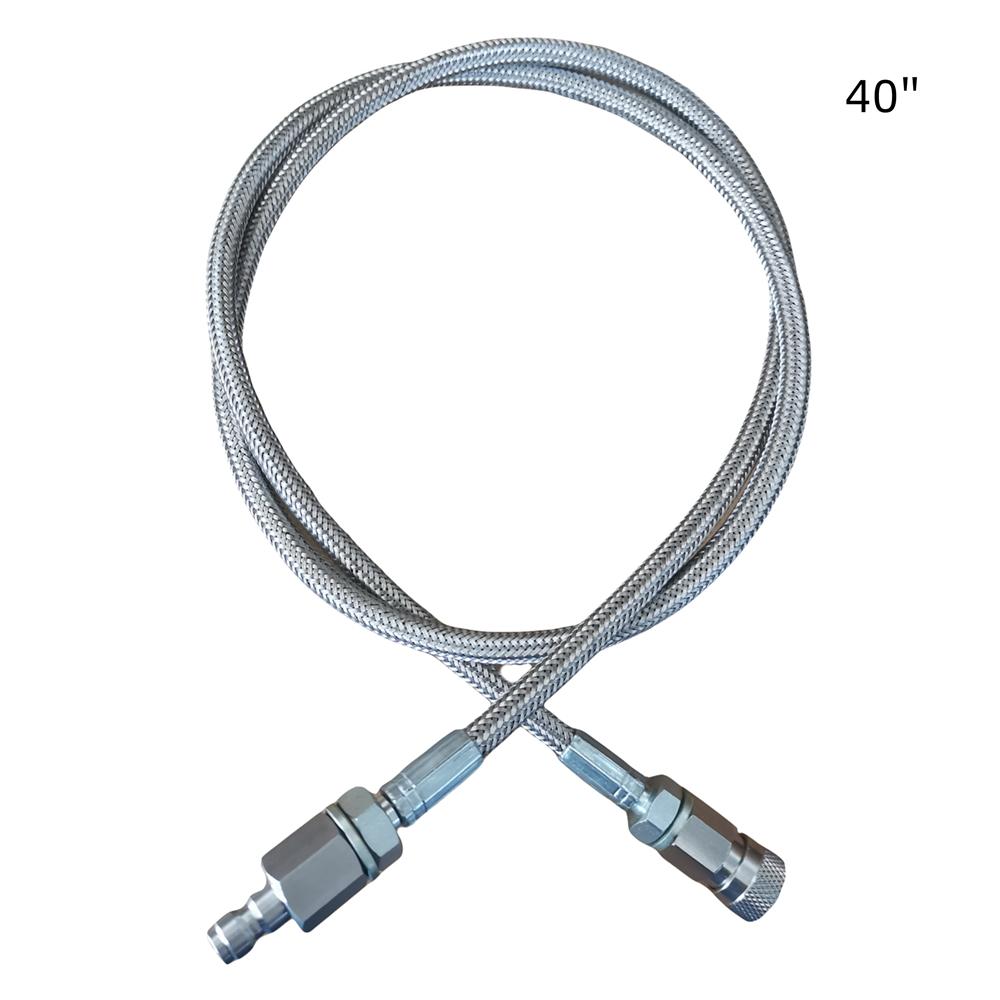 40Inch Paintball Air Gun Airsoft PCP Stainless Braided Hose Fill Whip Hose Extension With 8MM Quick Disconnect