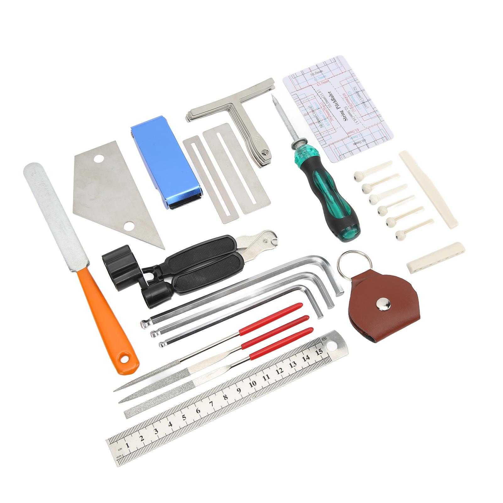 

36Pcs Guitar Repairing Tools Kit Setup Maintenance String Changing Tuning Wrench Leveling Ruler