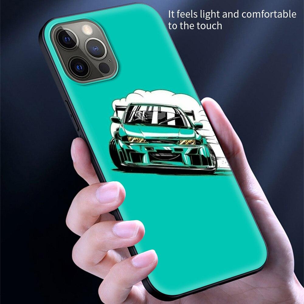 

Чехол для телефона iPhone 14 11 13 12 Pro Max XS XR X 8 7 6s Plus черный мягкий чехол из ТПУ Fundas Coque спортивный автомобиль JDM Drift