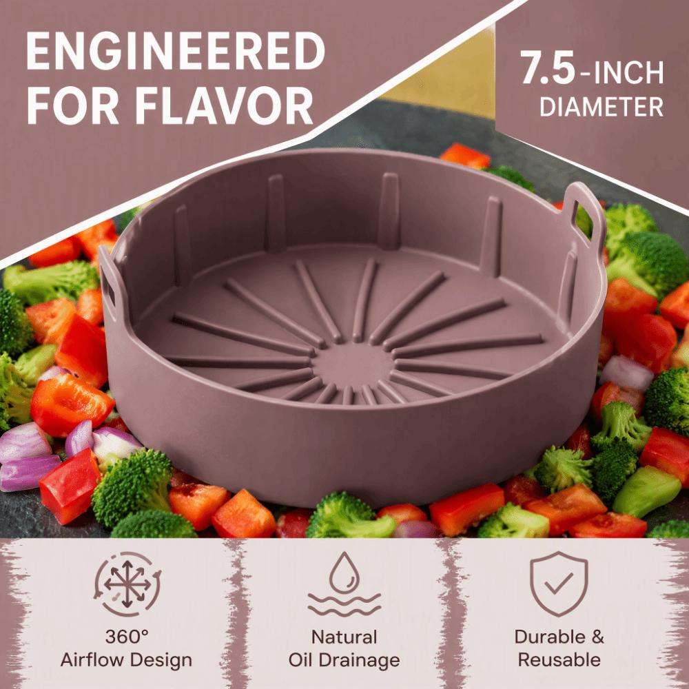 19cm Air Fryer Silicone Mold Round Baking Mat Reusable Cake Mold  Cake Pizza Bread Baking