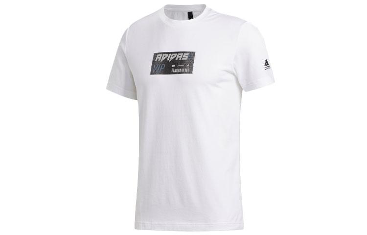 

Adidas T Shirts Men s White Crew Neck Moderate Straight Fit FT2794 XXL