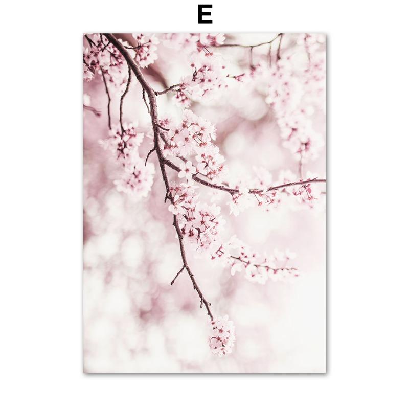 Pink Paris Tower Cafe Cherry Blossom Rose Wall Art Canvas Painting Nordic Landscape Posters Prints Picture For Living Room Decor